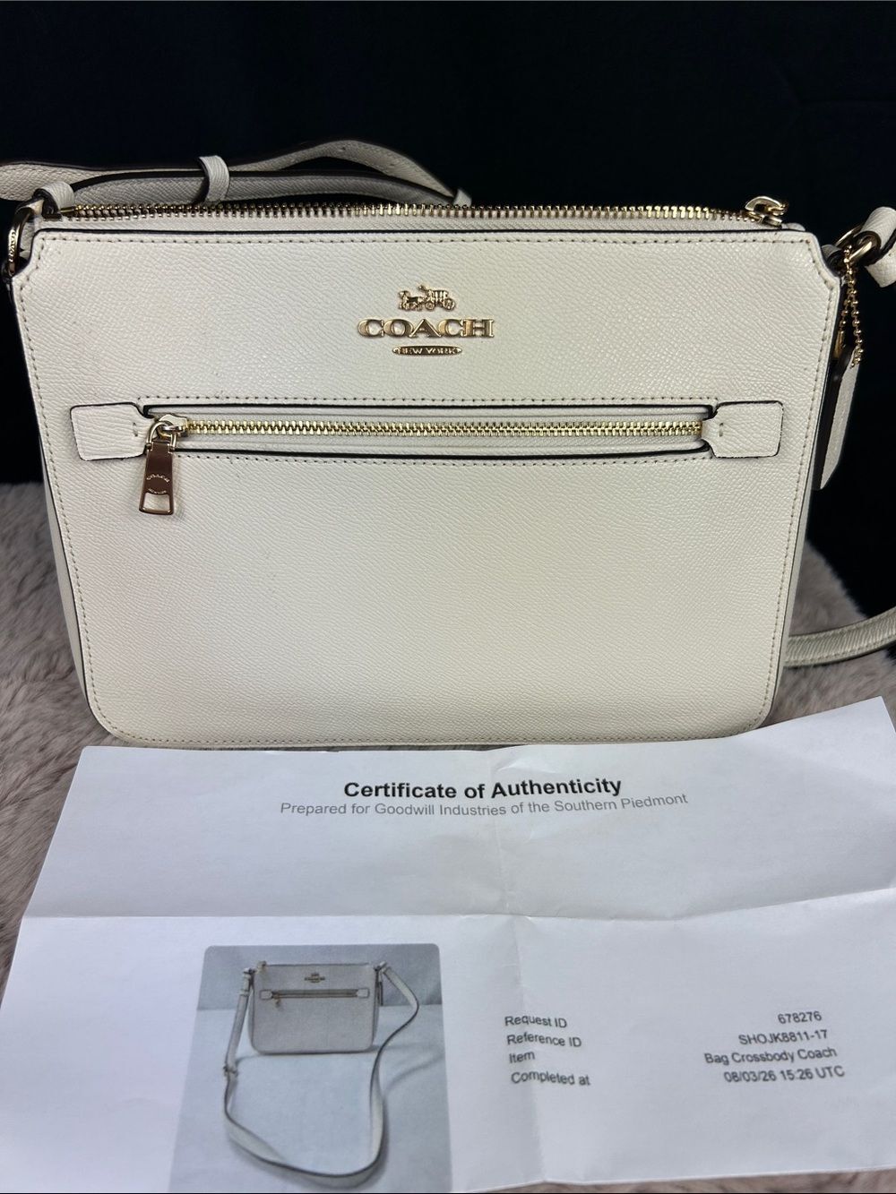 Coach Gallery File Bag 91148 Chalk Cream Leather Crossbody Shoulder Bag w COA - Picture 8 of 10